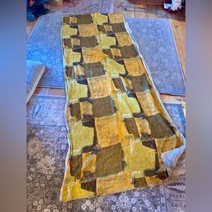 Vintage Screen Printed Linen Fabric Yardage – 17.5 ft x 47 in